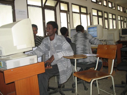 A computer lab in Mekelle University, Ethiopia.