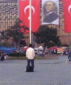 Standing Man in Istanbul as a protest (2)