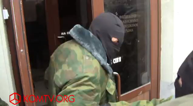 Institute for Investigative Journalism in Crimea occupied by masked men.