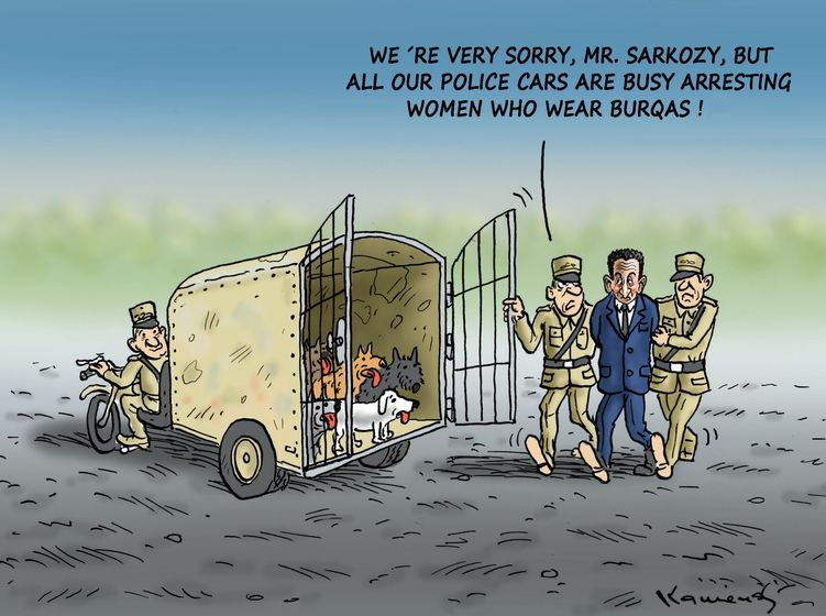 Cartoon: Arresting of Nicolas Sarkozy