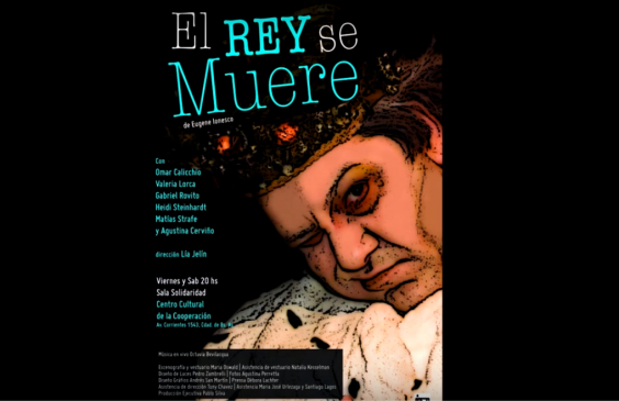Poster from the play "El Rey Se Muere." Image via Youtube user: Silva Produccion.