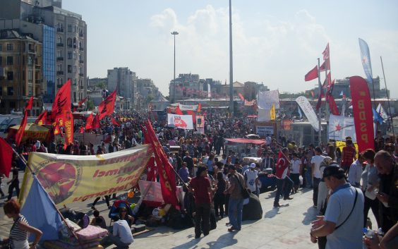  2013 Taksim Gezi Park protests, a view from Taksim Square on  June 4, 2013. Photo via Wikimedia Commons.